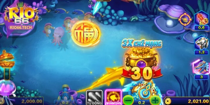 Sử dụng vũ khí được trang bị riêng để bắn cá thần tài 